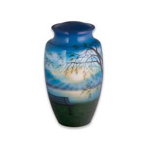 Urne funéraire pour adulte de style européen artisanale, options personnalisables, urne commémorative élégante en laiton pour les cendres humaines, décoration de la maison - Product Image 2