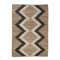 Tapis en chanvre et jute 100% naturel, design uni, tressé et noué des deux côtés, couleur marron, provenant d'Inde