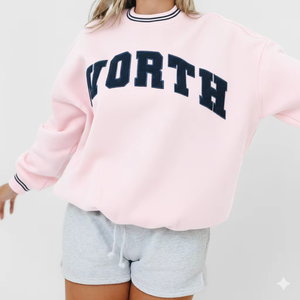 Sudadera Premium para Mujer, Larga, con Cuello Alto Simulado, de Felpa Suave, Moderna, Cálida para Invierno, Corte Holgado y Relajado - Product Image 1