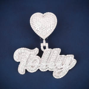 จี้เพชรโมอิสสีขาวมีตัวอักษร925ตัวพร้อมการปรับแต่ง VVS สำหรับทุกเพศ - Product Image 1