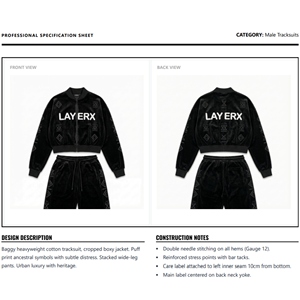 Ensemble de survêtement pour homme personnalisé, style coupe-vent en velours, ensemble de survêtement, veste courte, lavage à l'acide, uni, imprimé en 3D, streetwear - Product Image 6