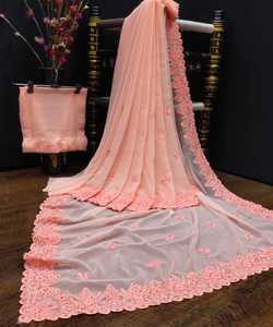 Auto conçu fête porter concepteur soie brodé Saree avec chemisier pièce marché de gros bas prix en vrac Sari dames porter 500 ethnique - Product Image 5