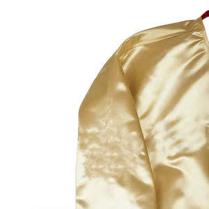 Veste universitaire en satin pour hommes personnalisée en gros Streetwear respirant à fermeture éclair avec col montant pour l'hiver - Product Image 5