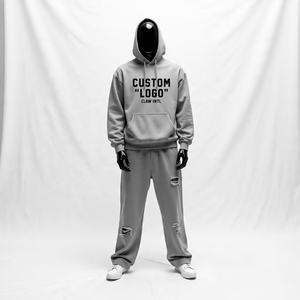 ชุดวอร์มผ้าฝ้ายโอเวอร์ไซส์ใส่ได้ทั้งชายและหญิงชุดวอร์มผ้าคอตตอนธรรมดาทรงหลวมพอดีตัวออกแบบได้ตามต้องการ - Product Image 5