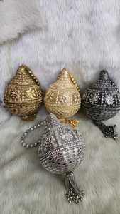 Designer Women's Crystal Clutch Kiss Lock Mechanism Lightweight 1-1.9L Capacity <b>Slim</b> Shoulder Chain Smooth Silk Interior - Product Image 4