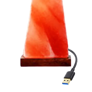 Lámpara USB de sal del Himalaya hecha a medida, decoración ligera del hogar, Base de madera, precio bajo, lámparas de sal USB de alta calidad - Product Image 6
