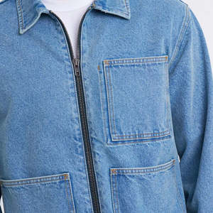 Chaquetas Vaqueras para Hombre al por Mayor OEM, Nueva Colección 2026, Chaqueta Vaquera de Moda para Hombre, Chaquetas Vaqueras Azules Más Vendidas, Camisa Casual con Cremallera - Product Image 5