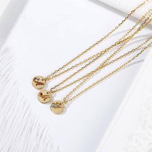 Jeulia Custom <b>Initial</b> Coin Pendant <b>Necklace</b> in Rose Gold Sterling <b>Silver</b> with Zircon - Product Image 4