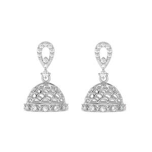 Compre Pendientes Jhumki y Jhumka de Plata 925 de Primera Calidad para Mujer, con Circonita Dorada y Perla, para Bodas y Compromisos - Product Image 1