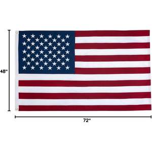 2.5' X 4' American US <b>Flags</b> Outdoor Flying Pennant Embroidered Stars All Weather Durable Cotton Sewn Stripes with Brass Grommets - Product Image 6