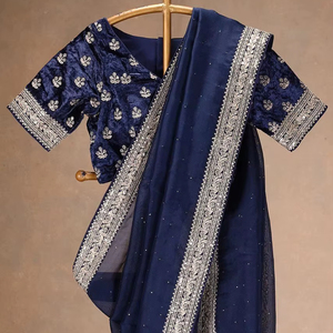 Bollywood Designer porter Saree Designer indien avec broderie, travail de perles, travail de séquence, mariage pakistanais et saree de fête - Product Image 1