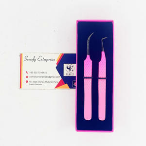 Venta al por mayor de acero inoxidable sostenible de 90 grados pinzas de extensión de pestañas curvas logotipo personalizado instrumentos de belleza - Product Image 6