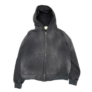 Sudadera con capucha de lavado ácido Vintage personalizada de alta calidad para hombre, sin cuerda francesa pesada sudaderas con capucha, Jersey Unisex, Sudadera con capucha de algodón 320g 400 Gsm - Product Image 4