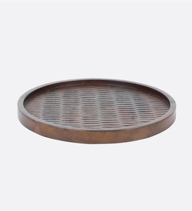 ขายจานเสิร์ฟพื้นผิวไม้กลมคุณภาพสูงในราคาขายส่ง - Product Image 3