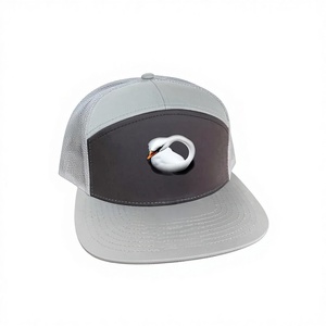 Aung Crown High Quality Unisex <b>Flat</b> Brim Camp <b>Caps</b> Cotton Fabric Custom Embroidery Logo Unstructured 5 Panel <b>Cap</b> Hats - Product Image 1