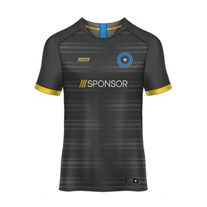 Camiseta de fútbol con logotipo impreso por sublimación personalizada al por mayor, camiseta transpirable de poliéster que absorbe la humedad - Product Image 4
