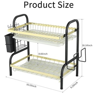 Escurridor de platos plegado de diseño único, estante para platos y platos de acero inoxidable para instalación de tipo soporte para fregadero de cocina - Product Image 4