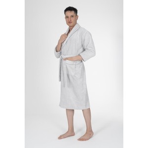 Varol Piyeli Luxury Bamboo Terry Bathrobe Shawl Collar Soft Breathable Custom Thermal Print Cozy for Home Use for Winter Summer - Product Image 4