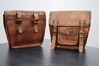Ensemble de 2 grandes pochettes latérales en cuir marron Style personnalisé sacoches de sport sac de vélo de sport pour moto de voyage