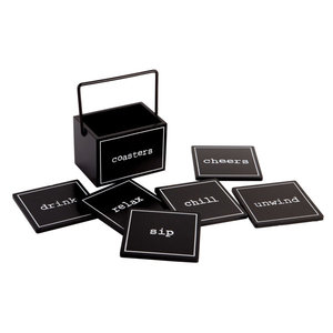 Posavasos de Metal con nombres impresos, forma cuadrada, Color negro, nogal, lo mejor, duradero y ecológico para decoración del hogar y utensilios de cocina de Hotel - Product Image 1