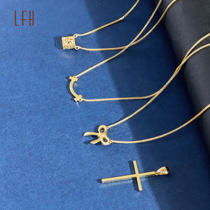 Pabrik 18k emas asli salib dan busur liontin kalung Au750 emas 18k nyata emas saudi perhiasan dapat digadaikan 18k - Product Image 4