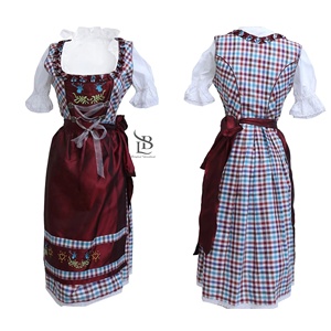 Costume traditionnel d'Oktoberfest 2025, belle robe Trachtenmode Dirndl pour femme, broderie bavaroise allemande, ensemble mini vichy - Product Image 2