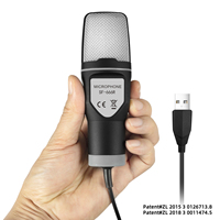 Microphone à condensateur filaire USB pour ordinateur de bureau, avec suspension antichoc, pour jeux RGB, streaming, podcasts et enregistrements