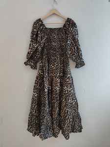 Vestido Largo de Verano Informal para Mujer, 100% Algodón, Cuello en V, Manga Larga, con Estampado Floral de la India - Product Image 5