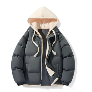 Jeunes hommes doudounes contraste couleur faux deux pièces vestes pour hommes bonne coupe ample hommes vestes décontracté - Product Image 6