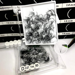 Extensions de cils individuels préfabriquées 5D meilleur choix pour le maquillage quotidien fait à la main OEM marque professionnelle facile à appliquer 15mm synthétique - Product Image 3