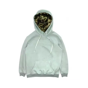 Vente en gros : Sweat à capuche oversize à col montant, épais, en molleton French Terry, en coton thermique, imprimé personnalisé, teint uni, hiver - Product Image 1