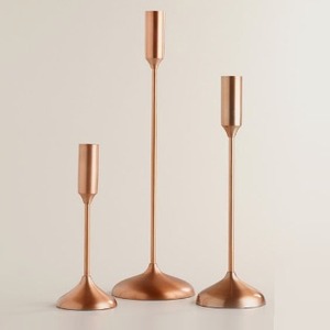 Candelabro de Latón con Acabado Antiguo |   Portavelas Clásico Hecho a Mano de Concreto, Único, para Frascos de Velas - Product Image 2
