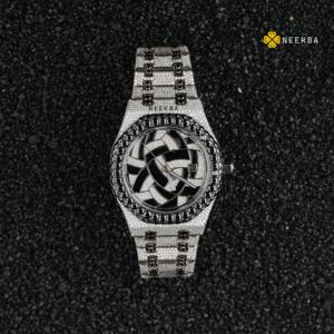 SIGNATURE Collection Moissanite Watch-นาฬิกา Moissanite ดีไซน์ไม่เหมือนใคร B & W ที่ผ่านเครื่องทดสอบเพชรนาฬิกาอินเดีย - Product Image 4