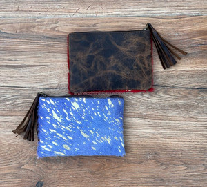 กระเป๋าสตางค์หนังวัวประดับพู่ห้อยทำด้วยมือใหม่สำหรับผู้หญิงกระเป๋าหนังแท้ตะวันตกใส่บัตรเครดิตและโทรศัพท์ - Product Image 5