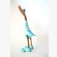 Figurine artisanale en racine de bambou bleu clair, motif canard, écologique, faite à la main, Art déco, décoration de luxe pour la maison, cadeau pour le salon