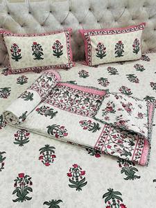 Jaipuri-Sábana de algodón con estampado floral, juego de edredón reversible y 2 fundas de almohada, juego de cama, producto a granel - Product Image 2
