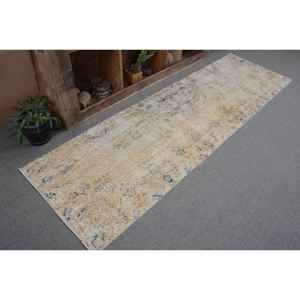 พรมขนสัตว์สไตล์ตุรกีวินเทจ26x84ฟุตงานเย็บปะสีเบจและน้ำเงินผ้าทอแบนยางพาราสำหรับตกแต่งห้องนั่งเล่น - Product Image 5