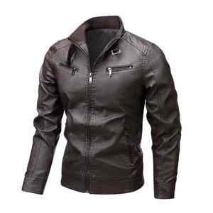 Nouvelle veste en cuir pour homme, coupe ajustée, col à revers, décontractée, tendance, de haute qualité, polyvalente, coupe-vent, décontractée - Product Image 3