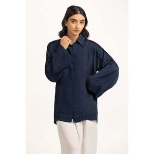 Chemises décontractées pour femmes, brodées, à carreaux, unies, WM-CS-WS24-101, disponibles du XS au XL, adaptées au bureau, en popeline de soie tricotée, printemps-automne - Product Image 1