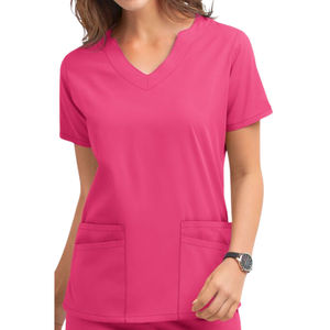 Tenues Médicales d'Hôpital de Haute Qualité pour Infirmières – Uniformes d'Infirmière en Soie à Col en V, Lavables, Anti-Plis, Tissu Doux pour l'Été - Product Image 3