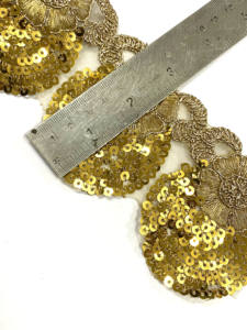 Bordure en dentelle métallique dorée et argentée durable, bordure en dentelle à paillettes, accessoires vestimentaires, ruban en dentelle de 4 cm avec des fils fins - Product Image 2