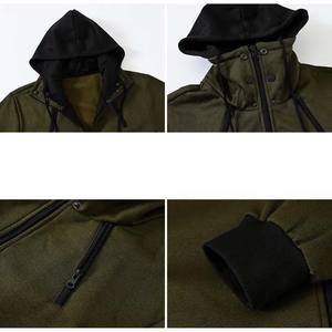 Mode lourd 100% coton hommes sweats à capuche polaire goutte épaule sweats à capuche décontractés Logo personnalisé conception fermeture éclair hommes sweats à capuche basiques - Product Image 5