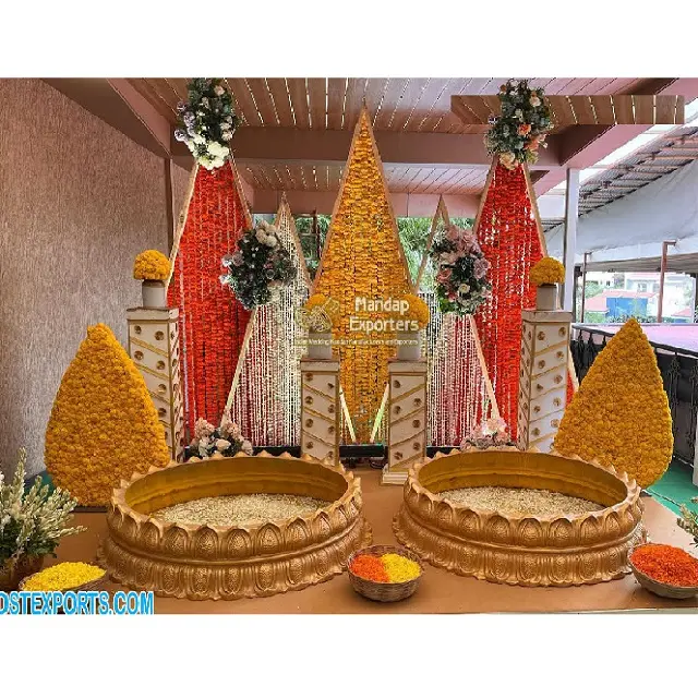 Diy Wedding Haldi Ceremony Decorative Props Super Fine Lotus Flower Decorative Urli Super Haldi Ceremony Urli Decoration