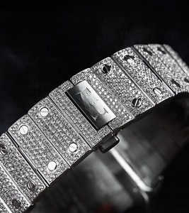 Nouvelle arrivée Montre Hip Hop Iceout Moissanite Diamond Miyota Alarme pour hommes Bracelet en acier inoxydable fait à la main Boîtier mécanique Date automatique - Product Image 6