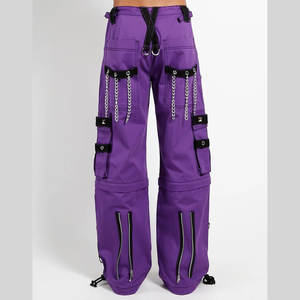 Pantalones Góticos Morados de Algodón para Hombre, Pantalones Góticos de Moda Convertibles para Hombre 2026 - Product Image 4