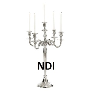Juego de dos candelabros de estilo americano con acabado en polvo negro, decoración de boda y recepción con cristales de diamante. - Product Image 4