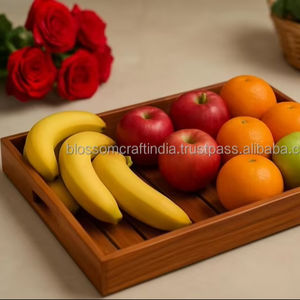 Bandeja de Madera Tradicional de la Mejor Calidad, Más Vendida, Duradera, Ecológica, para Servir, Decorativa, para Uso en el Hogar y la Cocina, con Diseño Elegante - Product Image 2