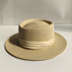 Sombrero de playa Panamá de terciopelo ligero con logotipo personalizado, gran protección contra el sol, bordado de tela adherida, ropa informal para adultos - Product Image 3