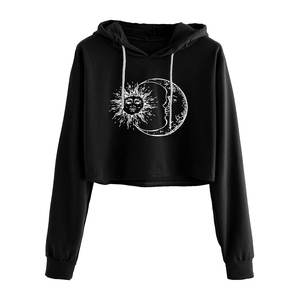 Sudaderas Cortas de Alta Calidad para Mujer, con Hombros Caídos, Lavado Ácido, 100% Algodón Orgánico, con Estampado Gráfico - Product Image 1