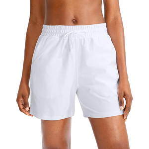 Shorts de Yoga y Running de Cintura Alta, 79% Nailon, 21% Elastano, Sólidos, Suaves, Cómodos, Transpirables, Elásticos en Cuatro Direcciones - Product Image 4